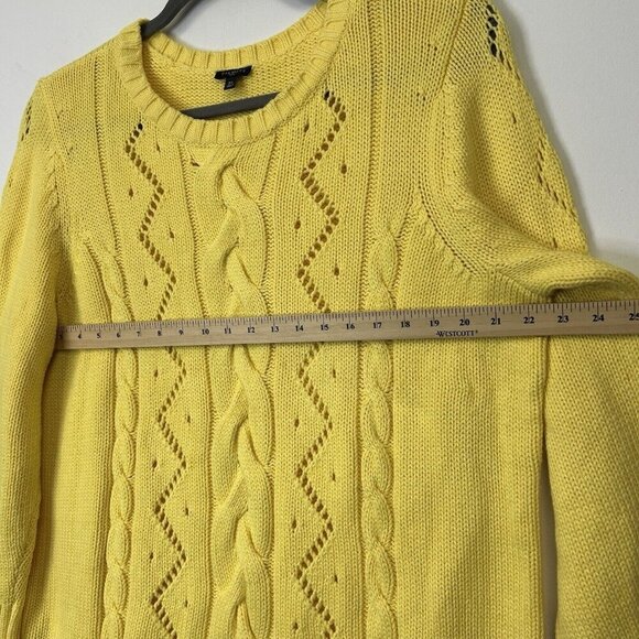 Talbots Yellow Cable Knit Sweater Women's Size 2X - Picture 6 of 9